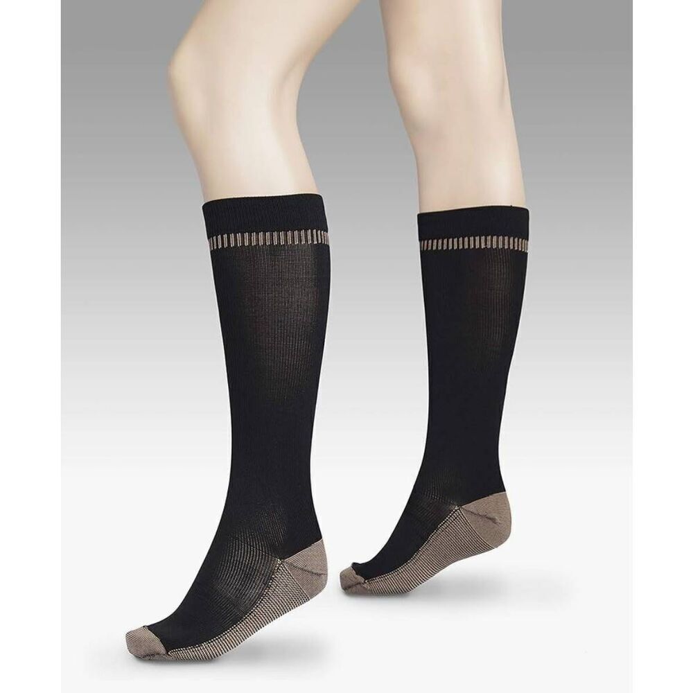 🔹️NWT Travelon Black Copper Infused Unisex Compression Socks Large